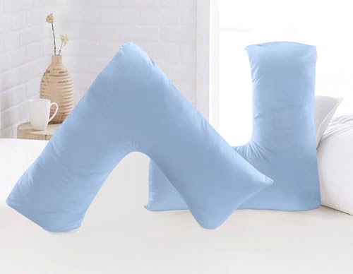 Luxury Microfiber V-Shaped Pillow Cover Ultra Soft Durable & Easy Care Perfect Fit for V Pillows (Sky Blue)
