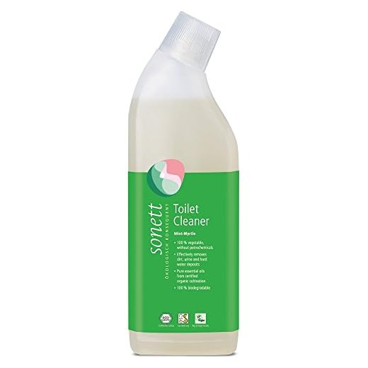 Sonett Organic Toilet Cleaner Mint-Myrtle,(25fl Oz/ 750ml) Effectively removes dirt, urine and hard water deposits.Pure essential oils from certified organic cultivation.