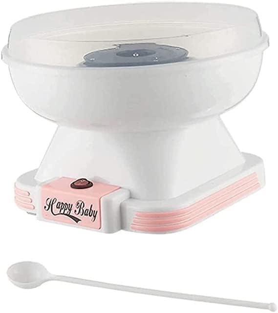 Cotton Candy Machine, Homemade Cotton Candy Maker for Birthday Family Party, Mini Candy Floss Machine with and Sugar Scoop (Pink)