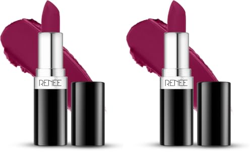 Image of RENEE Stunner Matte Lipstick - High Power 4gm| Intense Color Pay Off, Full Coverage Long Lasting Weightless Velvety Formula with One Swipe Application| Enriched with Vitamin E & Hyaluronic Acid
