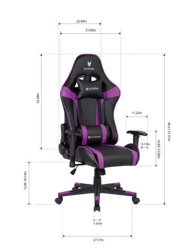 Oversteel - ULTIMET Silla Gaming Profesional Polipiel, Reposabrazos 2D, Ajustable en Altura, Respaldo Reclinable 180º, Pistón Gas Clase 3, Hasta 120Kg, Color Morado - imagen 3