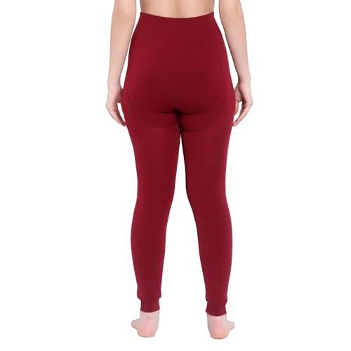 Image of Brachy Women's Winter Thermal Leggings | Warm Fur Lined Stretchable High Waist Thermal Leggings Without Socks | Footless Skinny Fit Winter Bottom Wear for Daily & Casual Use- (BCA FURLEG0X1-P)