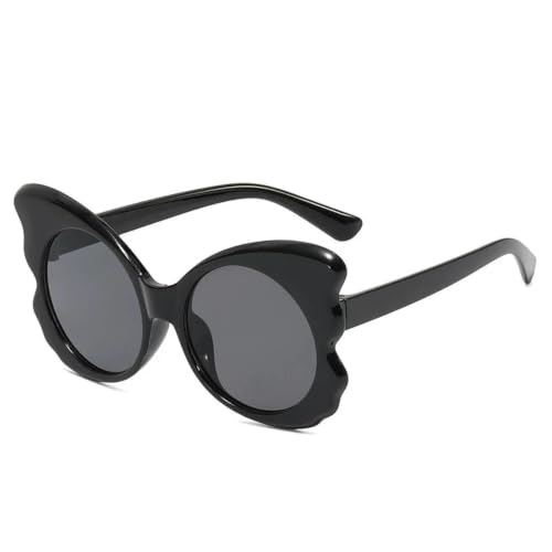 AWETYUJC Big Frame Butterfly Sunglasses For Women Men Trendy Personality Outdoors Travel Party UV400 Black Gray