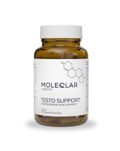 MOLEQLAR Testo Support Kapseln 60 Stück – mit KSM-66 Ashwagandha, Bockshornklee, Zink, Selen & Bor – 30 Tage Vorrat