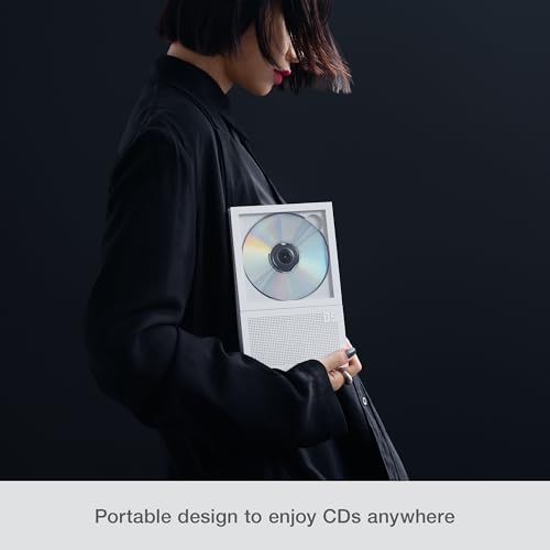 Image of [ km5 ] Rechargeable CD Player with Bluetooth [ Instant Disk Audio CP2 (White) ] Hi-Fi Audio Portable CD Player for Car
