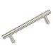 10 Pack Rok Hardware Contemporary 4-1/4" (108mm) Hole Centers Euro Stye Brushed Nickel Pull Handle 5-13/16" (148mm) Overall Length