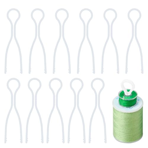 50 PCS Sewing Bobbin Thread Holders,Sewing Thread and Bobbin Organizer Holder Accessories and Supplies for Craft Embroidery Plastic Spool Clamps Spools Organizers, White, LXLVOUEG by LXLVOUEG - Used condition - US$7.19