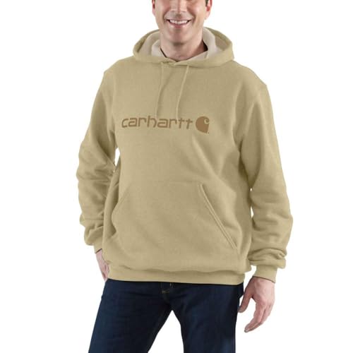 Image of Carhartt Men's Signature Sleeve Logo Midweight Sweatshirt Hooded