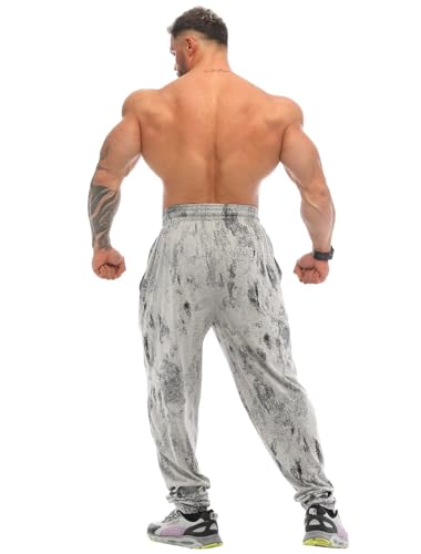 Men's Loose fit Sweatpants with Pockets, Baggy Design 100% Cotton, Thin, Muscle Pants 6