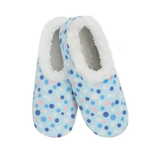 Snoozies Sherpa-Lined Slipper Socks - Fuzzy and Cute Slippers for Women with Non-Slip Sole - Ladies Warm Slippers