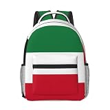 HJLUUFT Mochila de viaje con estampado de bandera de Kuwait, mochila de viaje aprobada para vuelos, mochila de moda para laptop, Negro -, Talla única