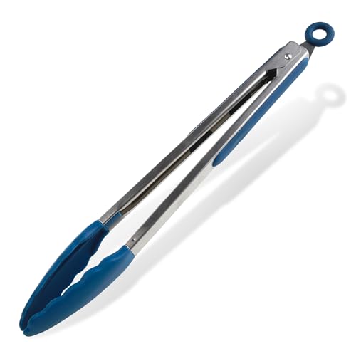 Tasty Pinzas de Cocina, Acero inoxidable, Elastómero y Silicona, Aptas para Sartenes con Recubrimiento y Aptas para Lavavajillas, Resistentes +230ºC, 34,5cm, 1 ud.