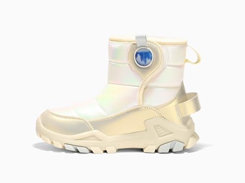 Haloumoning Girls Snow Boots Waterproof Anti-Slip Fur Lined Outdoor Winter Shoes for Little/Big Kids3