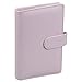A6 PU Leather Notebook Binder,Refillable 6 Round Ring Binder Cover for A6 Filler Paper,Macaron Notebook Personal Planner Binder with Magnetic Buckle,Pink