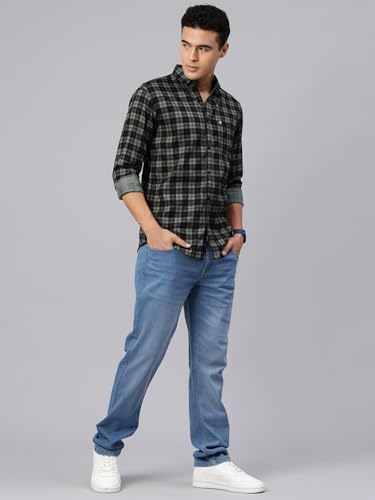 Image of Majestic Man Men Small Checkered Slim Fit Cotton Casual Shirt