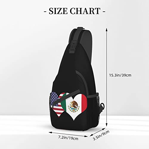Mochila bandolera unisex con bandera americana y mexicana miniatura 4