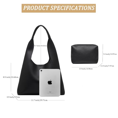 Bolsa Hobo Slouchy Para Mujer en Cuero PU Retro miniatura 4