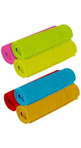 Kit 2 Pacotes com 6 Panos de Chão Microfibra Cores Mistas 48x58cm