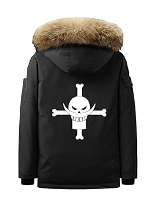 WANHONGYUE Anime One Piece Luffy Parka Abrigo Chaqueta de Invierno Exterior Sudaderas con Capucha para Hombre Negro/3 XXXXL | Ya disponible en tu tienda friki favorita! En mundofriki.es!