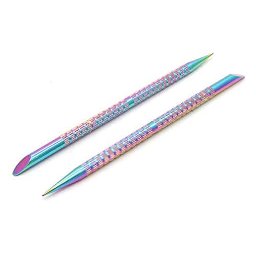 Bâtons holographiques en acier inoxydable double face pour nail art