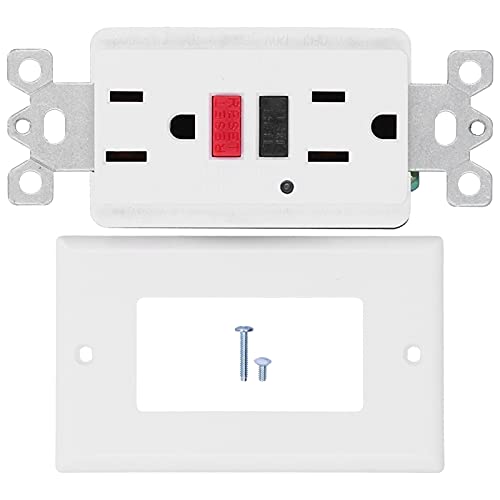 Adfaga �X�}�[�g GFCI �ǃR���Z���g ���S�h�A�t�� �R�d�ی� �������o �ߓd���ی� �z�[�� �I�t�B�X ���O�g�p �z���C�g ABS 15A 120V ETL �F��