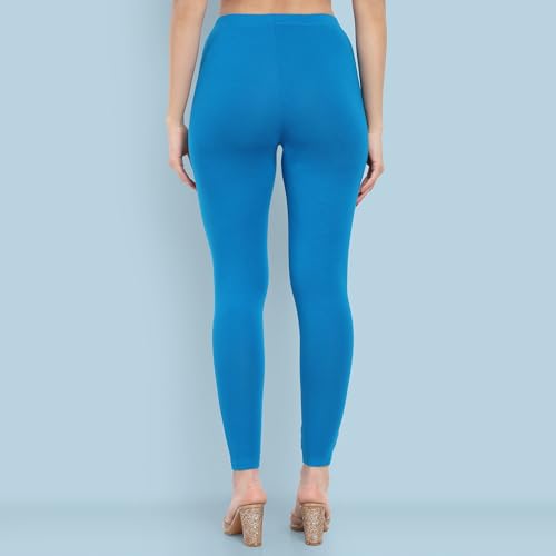 Image of ONE SKY Women Full Length Leggings | Cotton Modal Spandex Blend | High Waist Stretchable & Bio-Washed Fabric | Colour-Lock Technology | Comfortable Leggings for Women