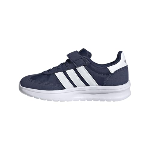 adidas Run 70s 2.0 Elastic Lace Sportswear Sneaker, Dark Blue/White/White, 11 US Unisex Little Kid