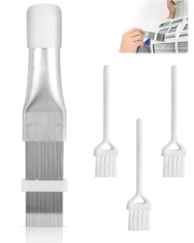 FUGLUS Peigne à lamelles pour sèche-linge à pompe à chaleur, avec 3 petites brosses, Peigne à lamelles pour climatisation Condensateur Peigne de nettoyage - kit d'entretien pour pompe à chaleur