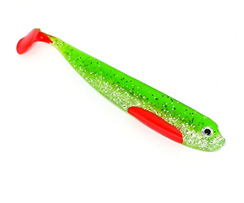 Foto von Zanderfang Gummifische 12,5 cm Chartreuse – 4er UV-aktive Gummiköder für Zander, Hecht & Dorsch