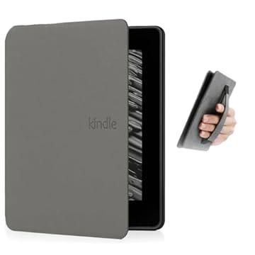 Capa Kindle Paperwhite 12ª Geração 7 Polegadas (SA569P e SA568B) – Função Liga/Desliga - Suporte Alça - Fechamento Magnético - Sistema de Hibernação (Cinza)