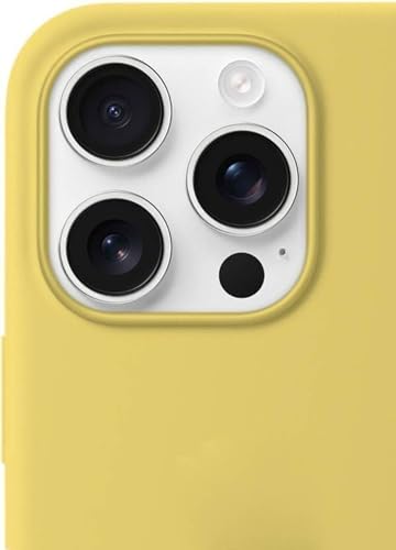 Image of Premium Liquid Silicone Case for iPhone 16 Pro - Slim Full Body Protective Back Cover with Soft Microfiber Lining, Anti-Slip Grip Scratch Resistant Phone Case (Yellow)