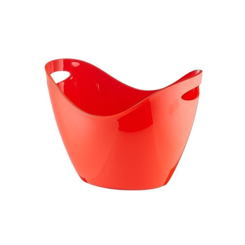 Wiaderko z lodem Akrylowe wiaderko na lód Wiaderko szampana o dużej pojemności pellet w postaci lodu z lodem napełnione(Red)