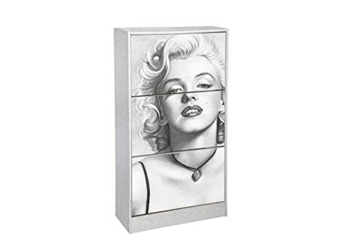 Gicos Mobile scarpiera struttura in legno 3 ante colore bianco 63 * 24 * 120 cm PUR-768743