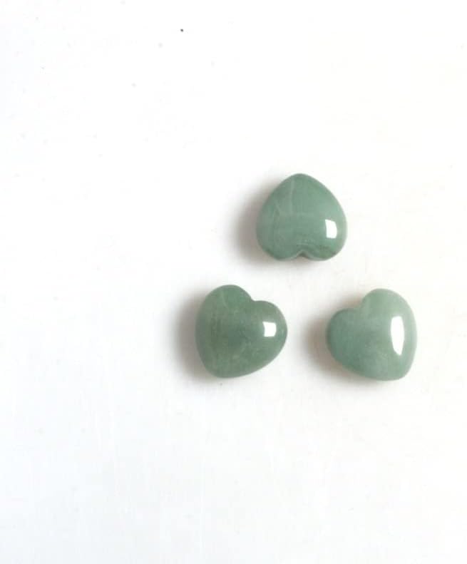 Meditation Home Natural Crystal Stone Aventurine Heartstone Decoration (Size : 3pcs)
