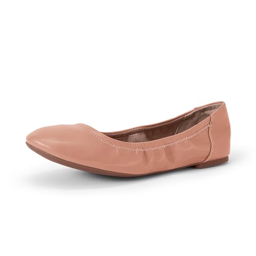 Amazon Essentials Women's Slip-On Ballet Flat Ballerina Shoes, Light Camel, 6 UK