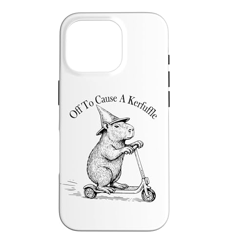 Funny Retro Scooter Off To Cause A Kerfuffle Capybara Vibes �X�}�z�P�[�X iPhone 16 Pro �p
