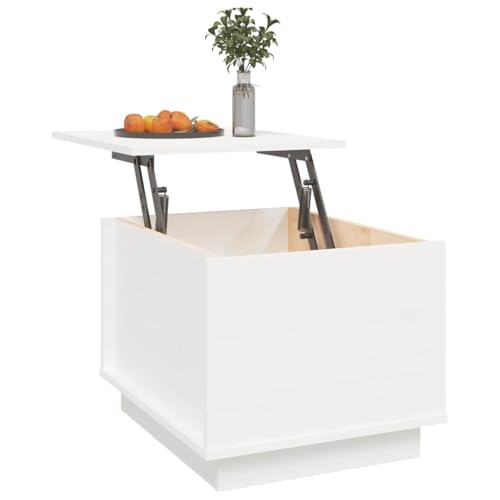 Table Basse Relevable en Bois avec Compartiment de Rangement Caché