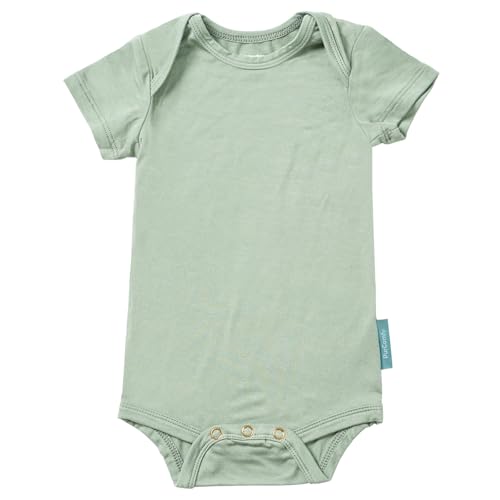 PurComfy Supersoft Short Sleeve Baby Bodysuits, Premium Bamboo Rayon Bodysuit Unisex Boy Girl Sage 18-24 Months