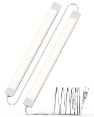 Image of ASOKO LED Under Cabinet Lighting, Plug-in Integrated 2-Bar Under Counter Lights with On Off Switch, 1400LM Bright Linked ETL Light Bar 4500K Daylight White for Kitchen Cabinets, Shelves, Workbench