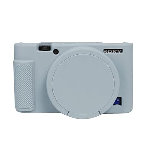 Etui na aparat Sony RX100 VII/VI, miękki silikonowy pokrowiec ochronny na aparat ze zdejmowaną osłoną obiektywu do aparatu cyfrowego Sony DSC-RX100 VI RX100 VII,Jasny Szary