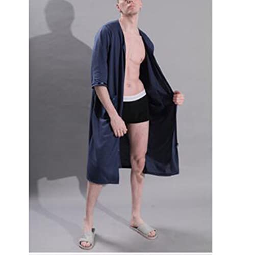 Men's Sleepshirt V Neck Nightshirt Comfy Soft Zipper Sleep Shirts Loose Nightshirts with Pockets3