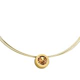 Elegante Edelstahlkette mit braun funkelndem Swarovski Steinen: Die Damenhalskette erhält durch die goldene Oberfläche einen besonders edlen Look, für Glamour sorgen die glitzer Swarovski Zirkonia