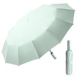 Betrynidil Sturmfest Regenschirm, 24 Knochen Kompakter Taschenschirm Automatik - Robust, Wasserdicht & Leicht, Perfekt für Reise, Rucksack & Handtasche Damen Herren (Matchagrün)