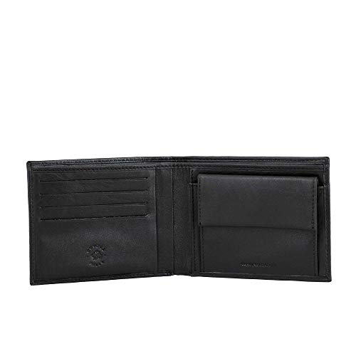 Portefeuille en cuir nappa noir Luke pour homme l'excellence de la maroquinerie