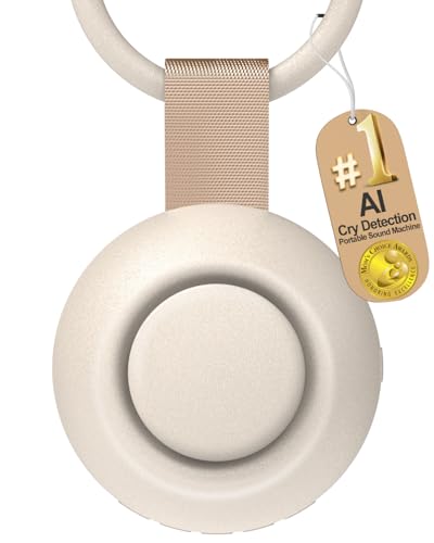 Image of CHICWAY 2026 Mom's Choice Awards, Portable Sound Machine for Baby Adult, AI Cry Detection, 18 Soothing Sound, Bluetooth Rechargeable White Noise Machine for Home Office Travel, Nursery Light, Gray