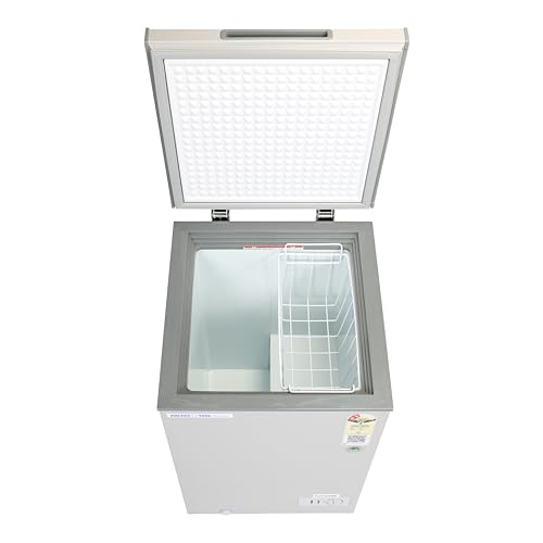 Image of VOLTAS 97 L Single Door White and Grey Hard Top Deep Freezer, CVF136SB2-A-G2