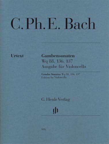 Gamba Sonatas Wq 88 136 137 For Gamba Or Cello And Harpsichord (English and German and French Edition)