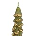 Creative Co-Op Unscented Textured Tree Shaped Taper Candles with Gold Tips in Box, Evergreen Color, Set of 2