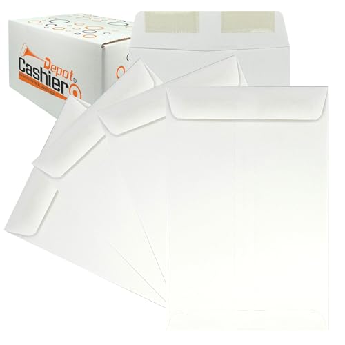 500 Cashier Depot 6 X 9 Catalog Envelopes (Open End), Sturdy 24lb. White Paper, Gum Flap, 500/Box