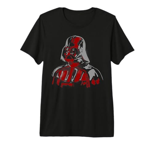 T-Shirt Star Wars Darth Vader Stencil Sketch en coton premium noir pour homme